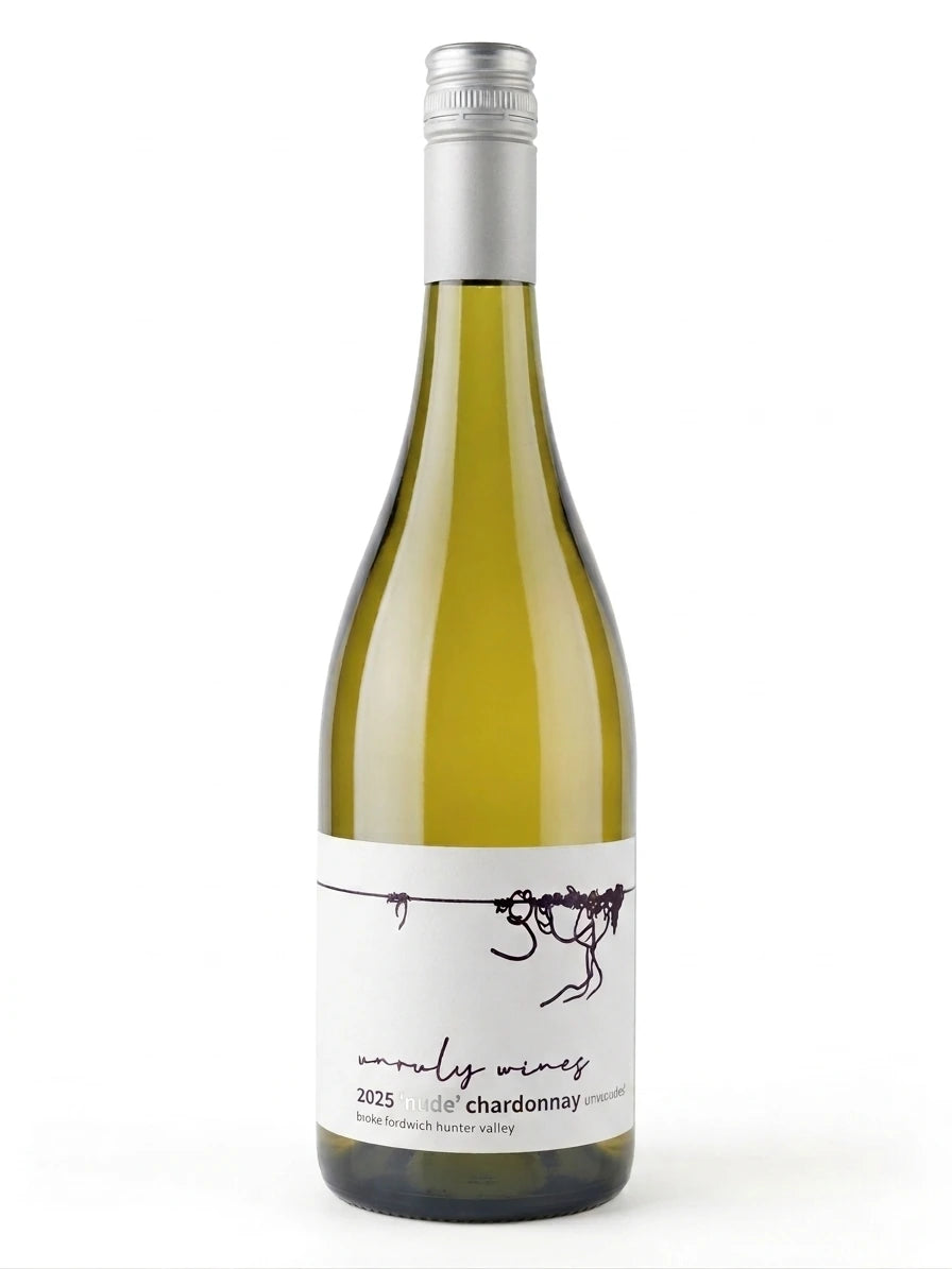 2025 Nude unoaked Chardonnay by Unruly Wines, Broke Fordwich, Hunter Valley